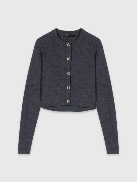 maje Round-neck rib knit cardigan