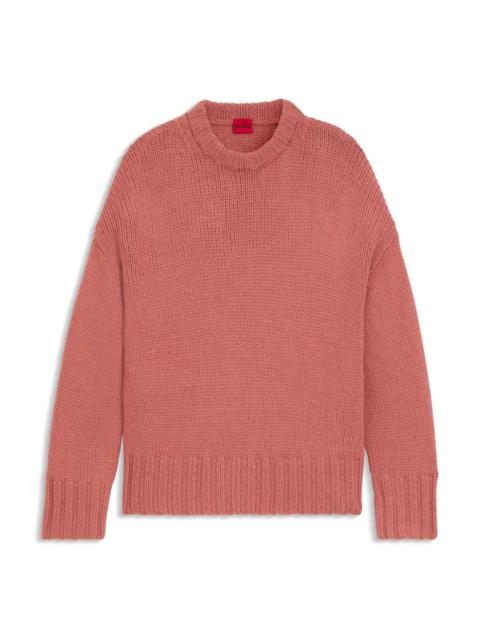 HUGO OVERSIZE-FIT KNITTED SWEATER WITH EMBROIDERED LOGO