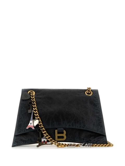 BALENCIAGA Balenciaga Women Black Leather Medium Crush Chain Shoulder Bag