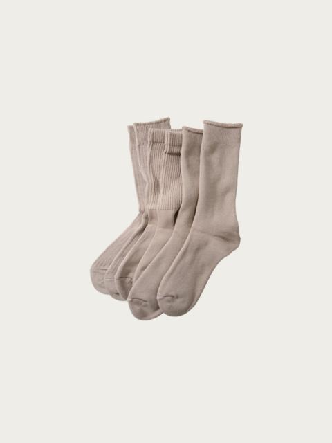 ROTOTO® Organic Daily 3 Pack Crew Socks - Grayge