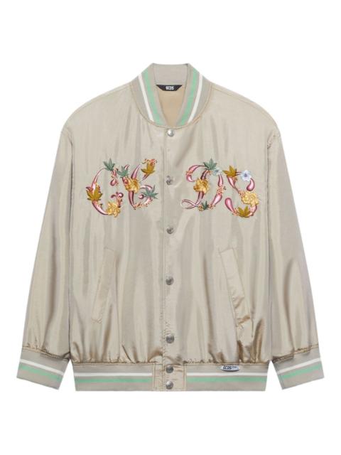 GCDS floral-embroidery bomber jacket