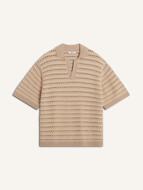 Maison Kitsuné BASKET WEAVE KNITTED POLO