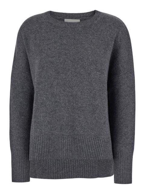 LISA YANG Lisa Yang Women Sweater With U-Neck And Long Sleeves In Gray Cashmere For Women