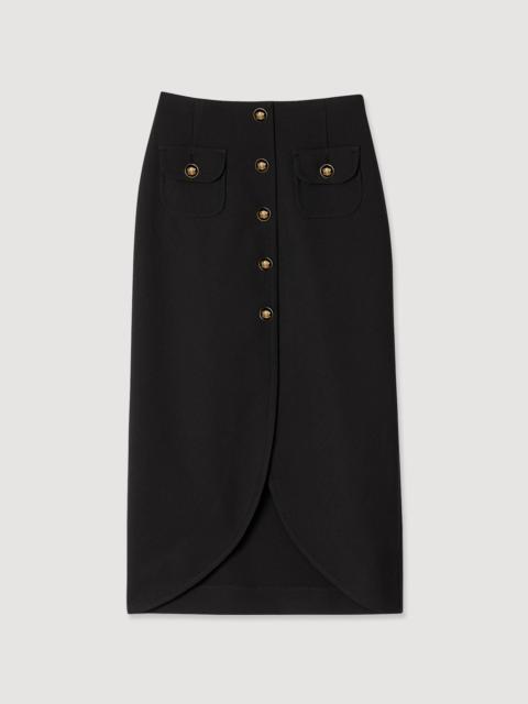 Sandro BUTTONED MIDI SKIRT