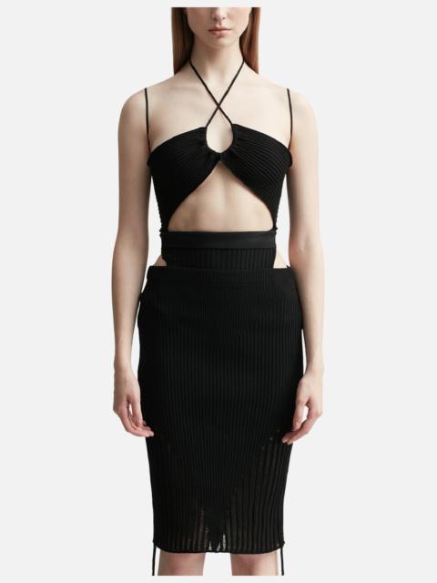 ANDREĀDAMO RIBBED KNIT SLEEVELESS BODYSUIT