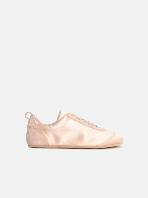 Jil Sander ETAGE' SATIN SNEAKERS WITH ROSÉ SUEDE TRIM