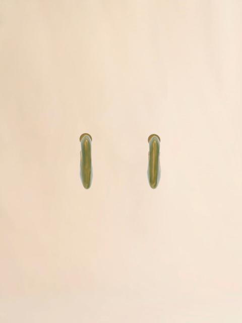 Marni GREEN ENAMEL TRAPEZE HOOP EARRINGS