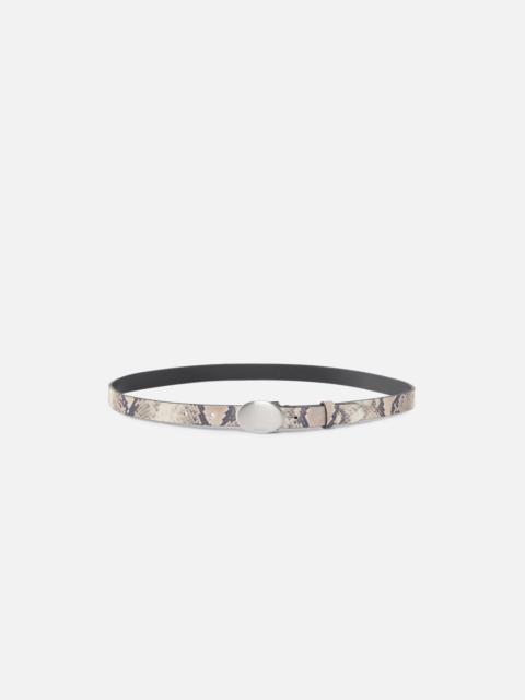 PINKO PYTHON-PRINT BELT WITH OVAL BUCKLE, 2 CM