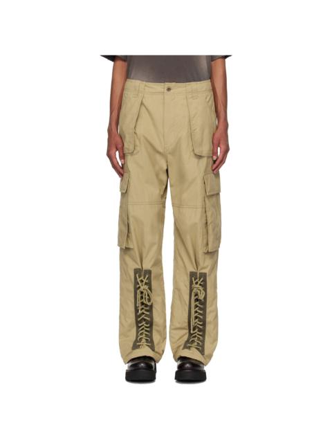 We11done Khaki Military Cargo Pants