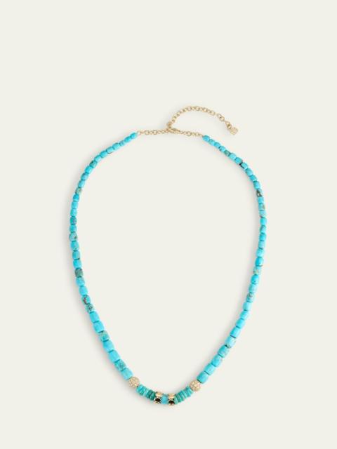 SYDNEY EVAN Turquoise Barrels Rondelle Necklace