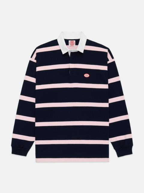 J. PRESS MADE-IN-USA PINK BAR STRIPE J. PRESS SEAL COTTON RUGBY