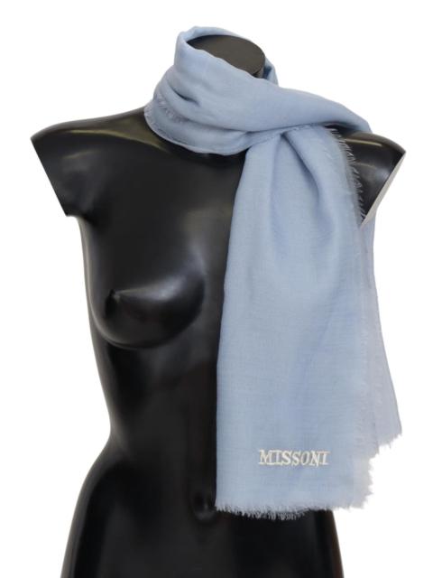Missoni Missoni Light Blue Cashmere Unisex Neck Wrap Scarf