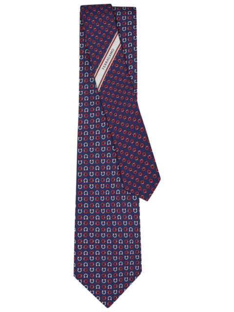 FERRAGAMO Ferragamo Men Gancini Print Silk Tie