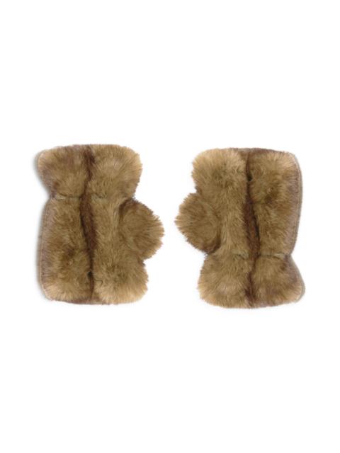 APPARIS Apparis Ariel Pluche™ Faux Fur Fingerless Gloves in Blonde Mink at Nordstrom
