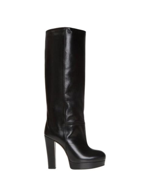 GUCCI Leather Platform Knee High Boots