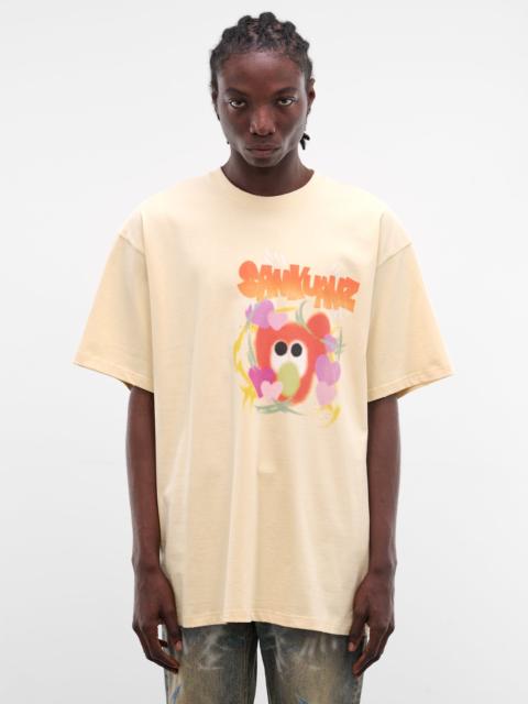Sankuanz Light Orange Graffiti Oversized Tee