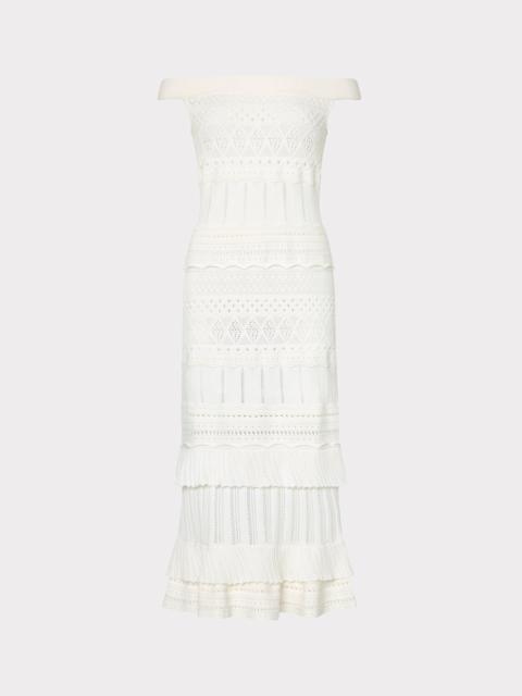 MILLY Maven Ruffle Midi Dress
