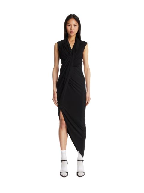 BALENCIAGA Black Draped Dress