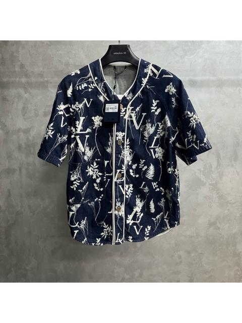 Louis Vuitton Louis Vuitton blue wheat print denim classic short-sleeved shirt