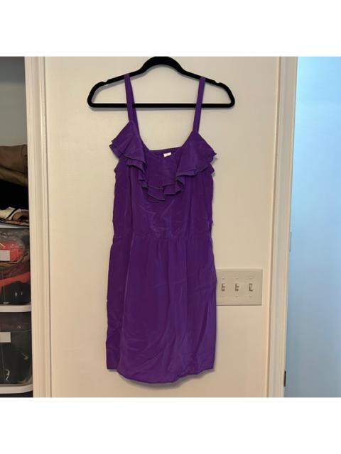 Other Designers Amanda Uprichard Silk Ruffle Bright Purple Mini Dress