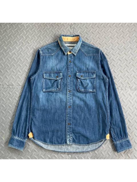 White Mountaineering White Mountaineering Men's Blue and Orange Shirt