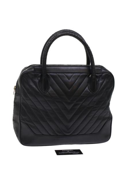 CHANEL CHANEL V Stitch Hand Bag Leather Black CC
