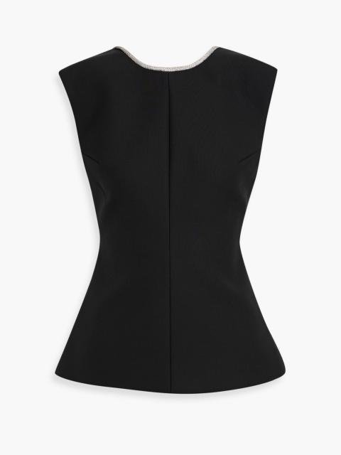 RÓHE Open-back crystal-embellished wool-blend top