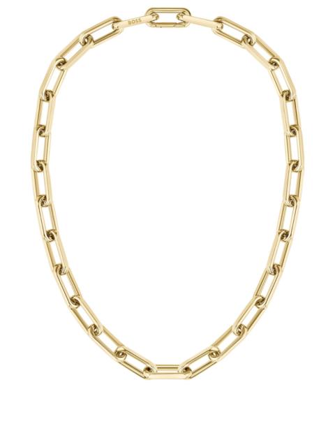 BOSS GOLD-TONE NECKLACE WITH BRANDED LINK