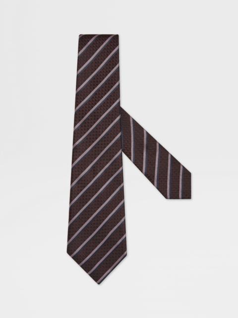 ZEGNA BURGUNDY SILK TIE