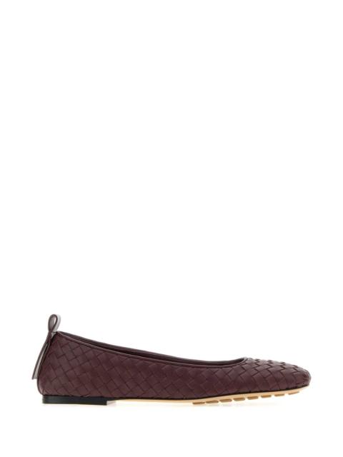 Bottega Veneta Bottega Veneta Women Aubergine Leather Charlotte Ballerinas