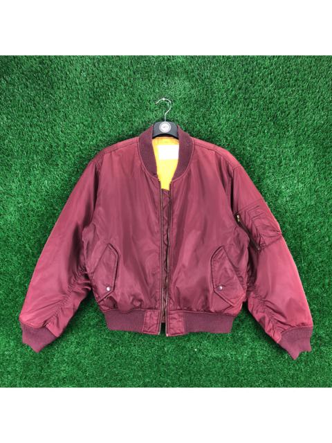 Other Designers Vintage - Vintage 90's Bomber MA-1 Jacket Cherry Red Color Japan Brand