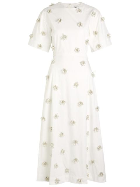 SIMKHAI Simkhai Starla Embellished Cotton-blend Poplin Midi Dress