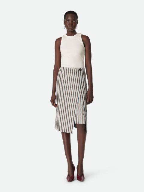 Bottega Veneta Cotton And Linen Stripe Skirt