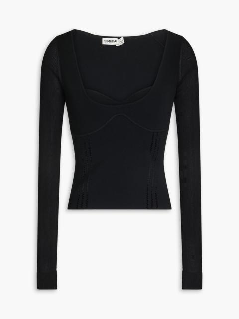 SIMKHAI Cedar ribbed-knit top