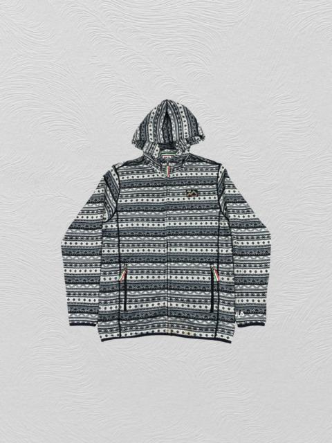 Other Designers Vintage Fila Pattern Hoodie Fleece Sweater Jacket- J459