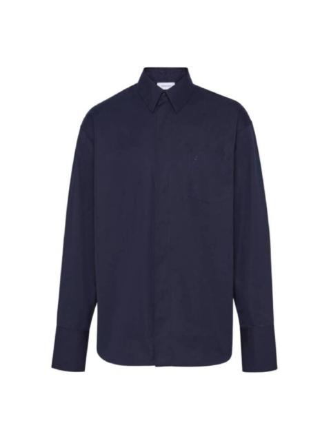 FERRAGAMO Ferragamo Logo Embroidered Cotton Poplin Shirt