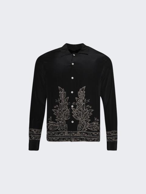 BODE Beaded Epoque Long Sleeve Shirt Black