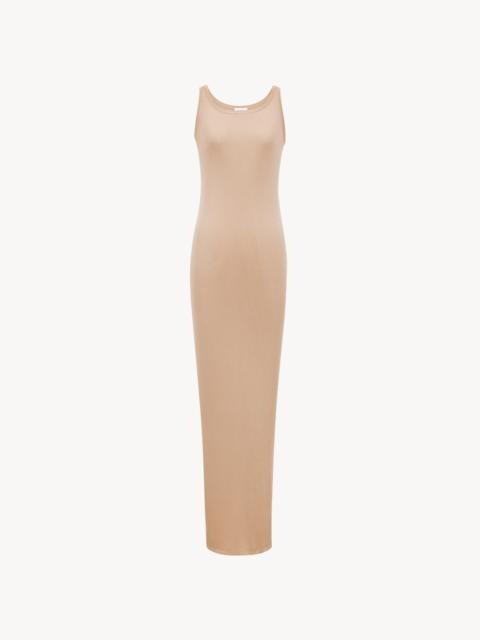 SAINT LAURENT LONG TANK DRESS IN RIB KNIT