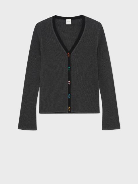 Paul Smith Women's Black and Grey Cotton Cardigan