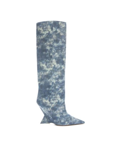 THE ATTICO denim-print heeled boots