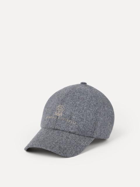 Brunello Cucinelli Virgin wool flannel baseball cap with embroidered logo
