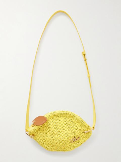 Chloé Tropicus Embellished Leather-trimmed Woven Shoulder Bag