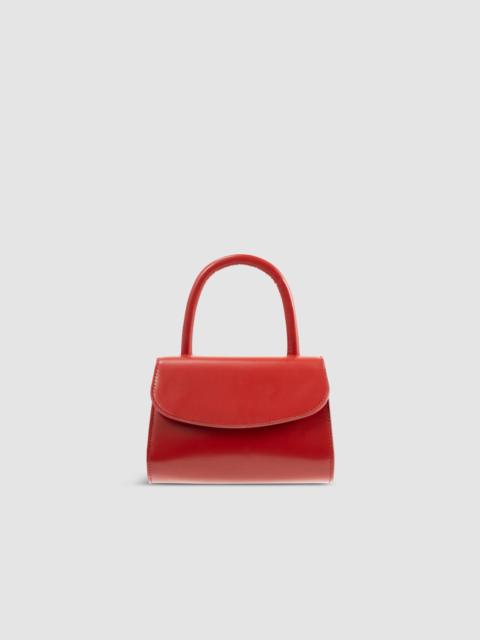 BY FAR Mini 2.0 Blood Red Semi Patent Leather Top-Handle Bag