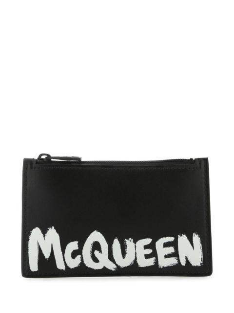 Alexander McQueen Black leather card holder