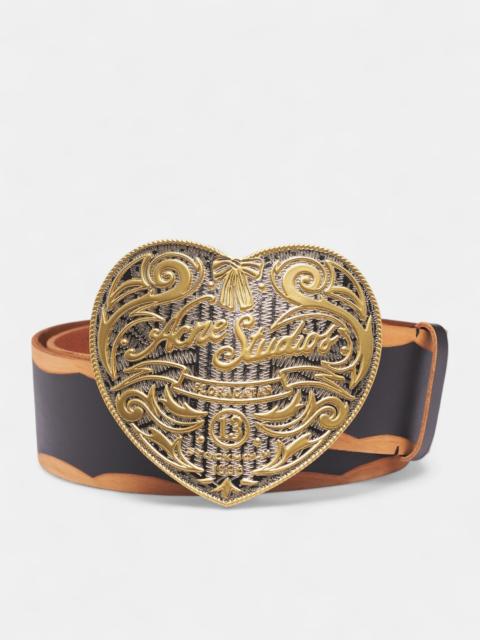 Acne Studios Black Heart Logo Buckle Belt