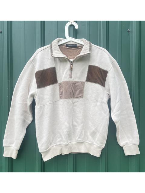 Homespun Knitwear - Lindbergh half zipper sweater knitwear patchwork vintage