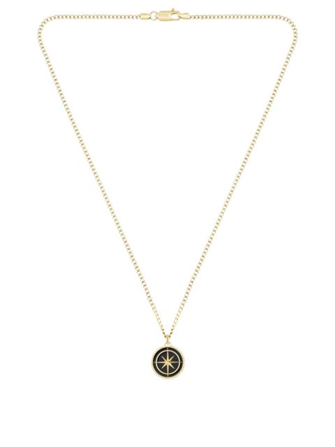 BOSS GOLD-TONE NECKLACE WITH MEDALLION PENDANT