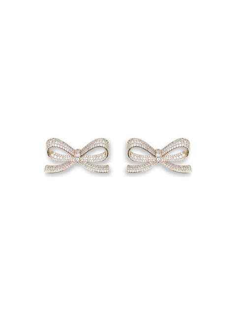 self-portrait Gold Crystal Bow Earrings