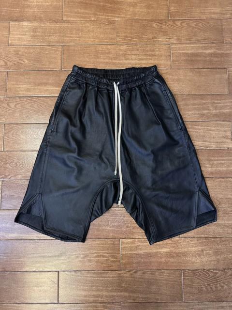 Rick Owens Rick Owens STORBE Basket black leather shorts