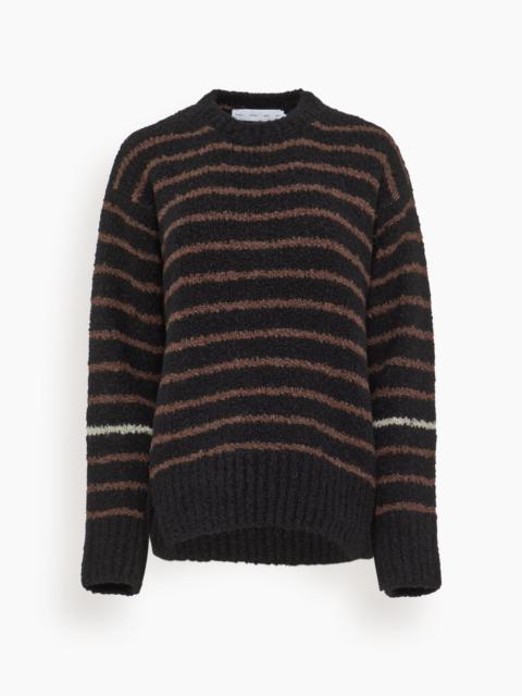 Proenza Schouler Leonie Sweater in Stripe Wool Black Multi